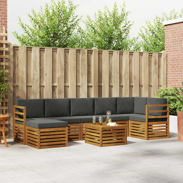 Set de canapele de exterior cu pernă 8 pcs Natural și Antracit - WALTI WALTI