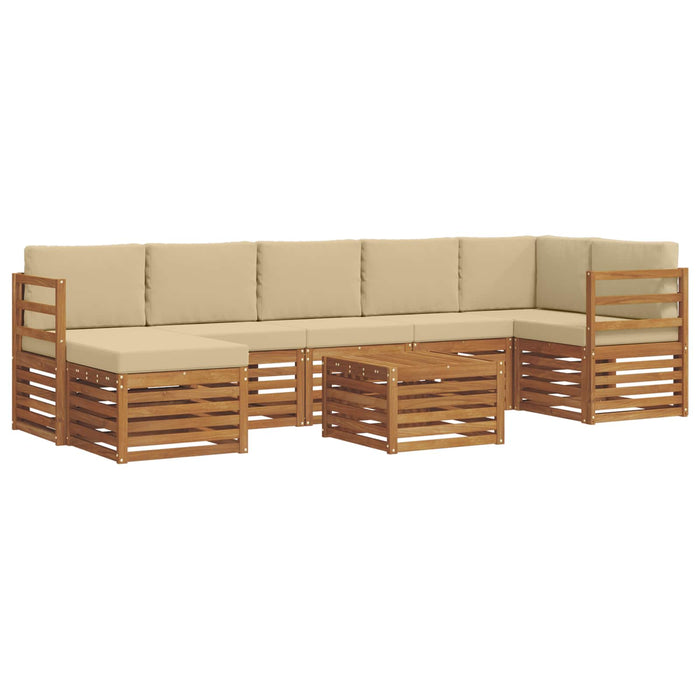 Set de canapele de exterior cu pernă 8 pcs Natural și Bej - WALTI WALTI