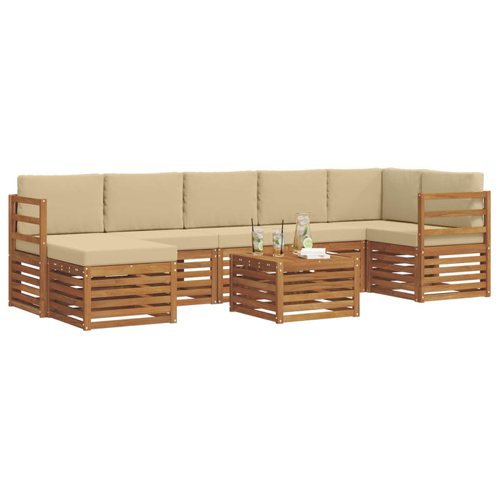 Set de canapele de exterior cu pernă 8 pcs Natural și Bej - WALTI WALTI