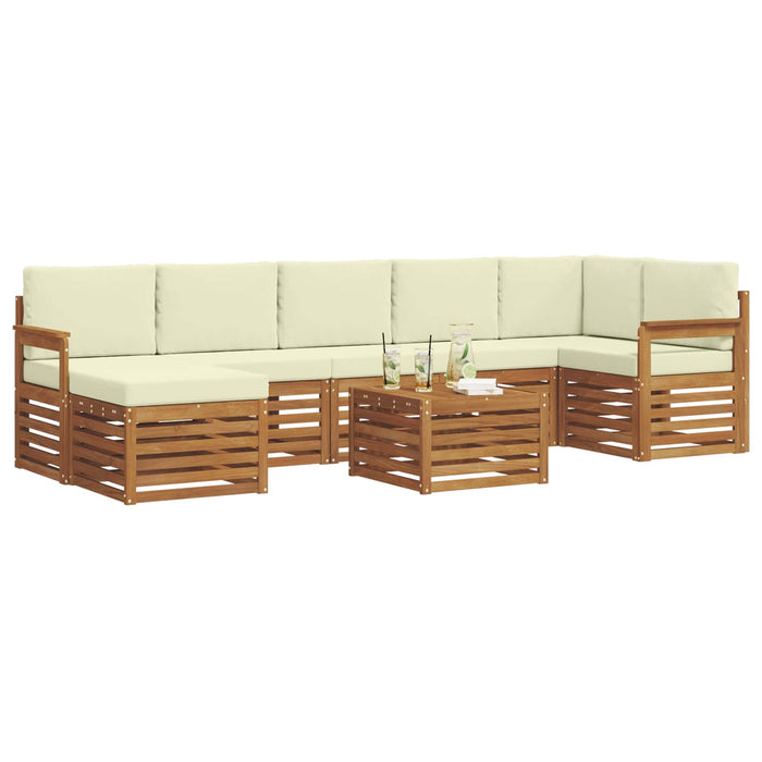 Set de canapele de exterior cu pernă 8 pcs Natural și Crem - WALTI WALTI