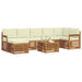 Set de canapele de exterior cu pernă 8 pcs Natural și Crem - WALTI WALTI