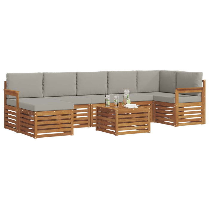 Set de canapele de exterior 8 pcs Gri natural și deschis - WALTI WALTI