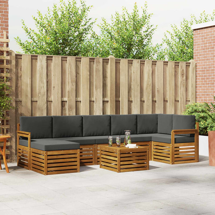 Set de canapele de exterior cu pernă 8 pcs Natural și Antracit - WALTI WALTI