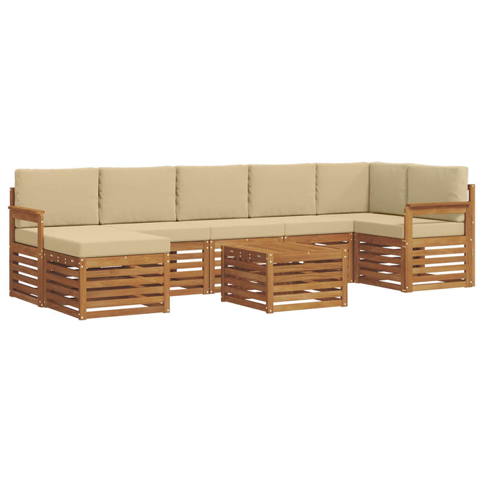 Set de canapele de exterior cu pernă 8 pcs Natural și Bej - WALTI WALTI