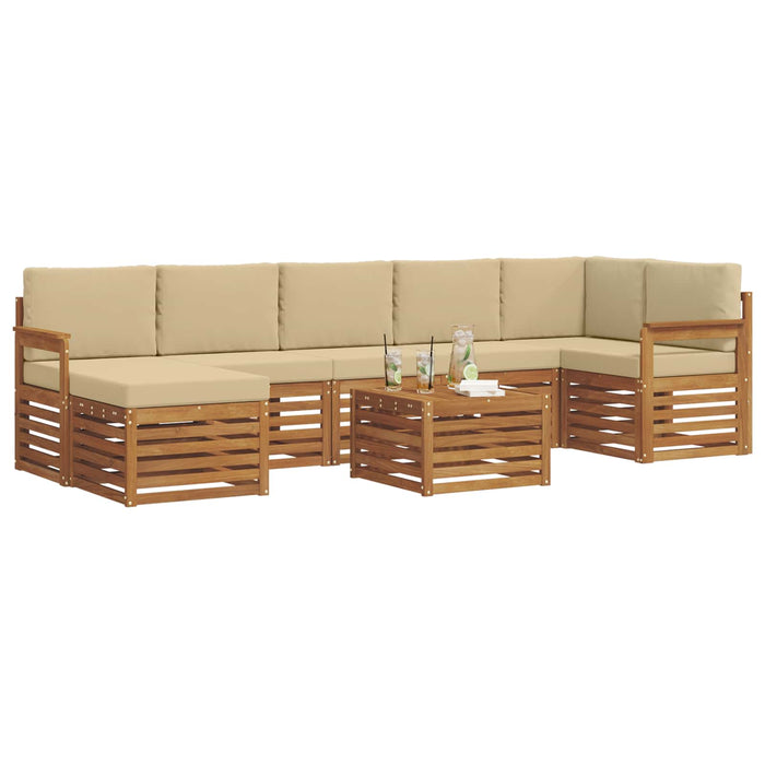 Set de canapele de exterior cu pernă 8 pcs Natural și Bej - WALTI WALTI