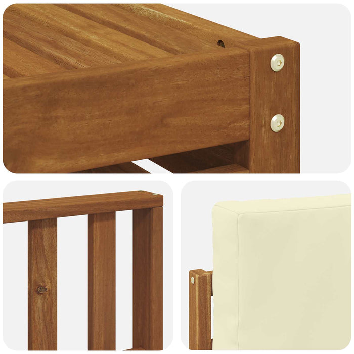 Set de canapele de exterior cu pernă 8 pcs Natural și Crem - WALTI WALTI