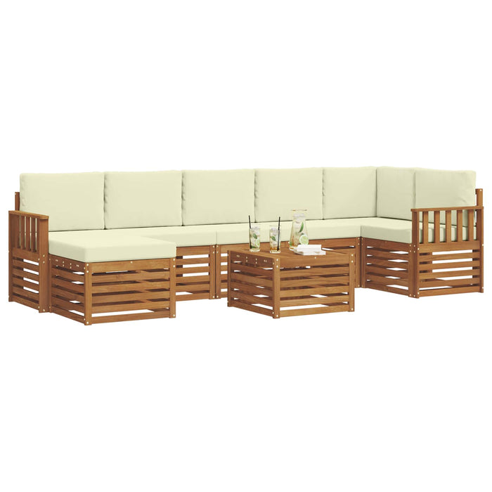 Set de canapele de exterior cu pernă 8 pcs Natural și Crem - WALTI WALTI