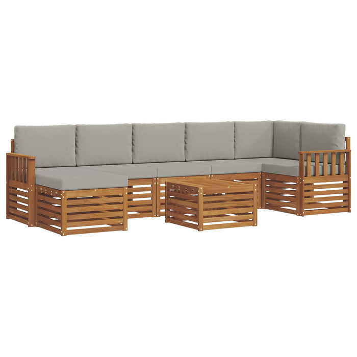 Set de canapele de exterior 8 pcs Gri natural și deschis - WALTI WALTI