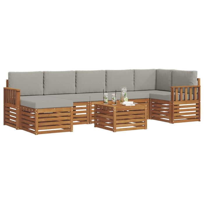 Set de canapele de exterior 8 pcs Gri natural și deschis - WALTI WALTI