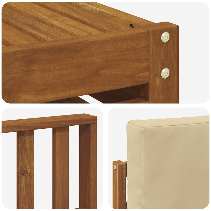 Set de canapele de exterior cu pernă 8 pcs Natural și Bej - WALTI WALTI
