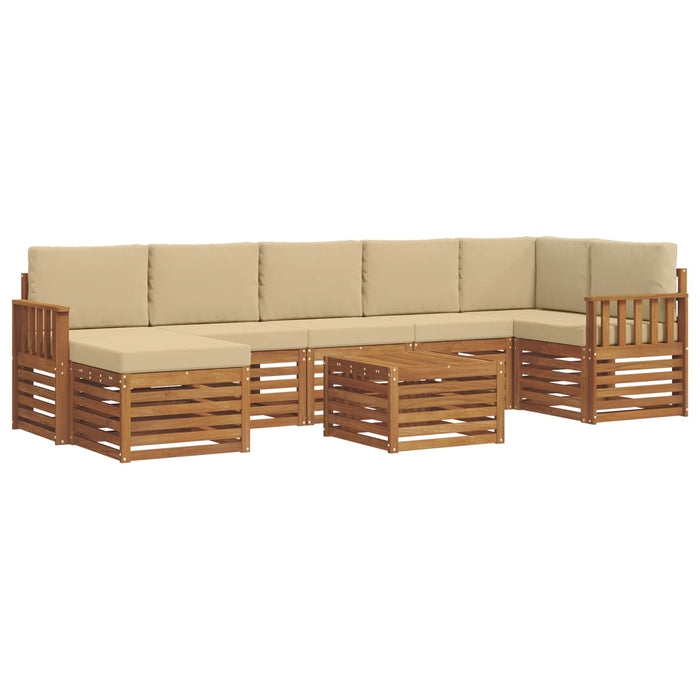 Set de canapele de exterior cu pernă 8 pcs Natural și Bej - WALTI WALTI