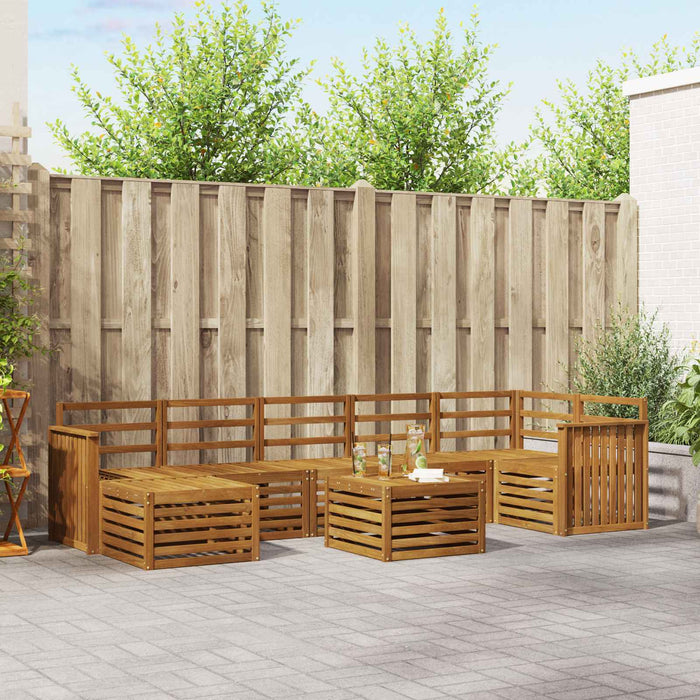 Set de canapele de exterior 8 pcs natural Lemn Solid de Acacia - WALTI WALTI