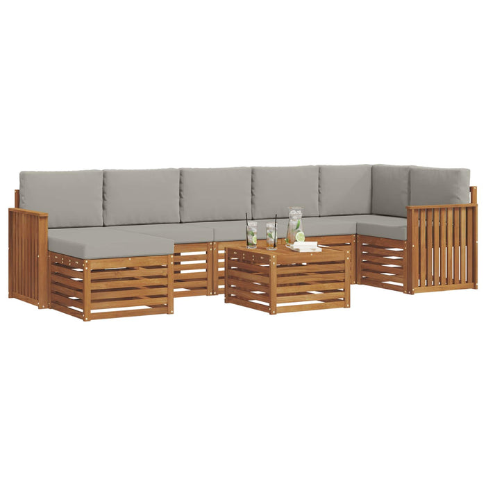 Set de canapele de exterior 8 pcs Gri natural și deschis - WALTI WALTI