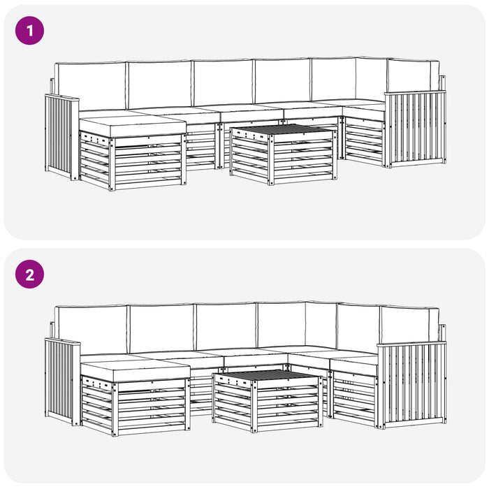 Set de canapele de exterior 8 pcs Gri natural și deschis - WALTI WALTI