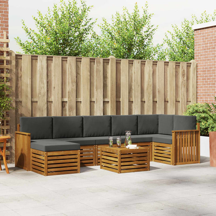 Set de canapele de exterior cu pernă 8 pcs Natural și Antracit - WALTI WALTI