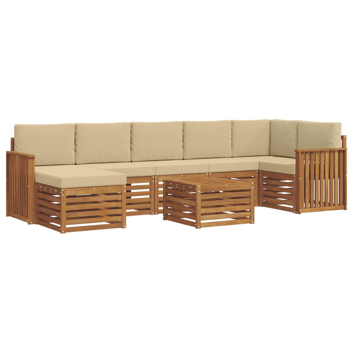 Set de canapele de exterior cu pernă 8 pcs Natural și Bej - WALTI WALTI