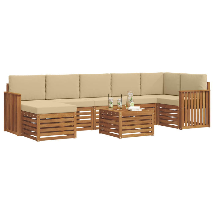 Set de canapele de exterior cu pernă 8 pcs Natural și Bej - WALTI WALTI