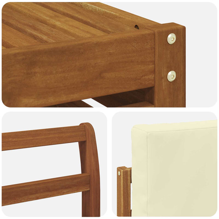 Set de canapele de exterior cu pernă 8 pcs Natural și Crem - WALTI WALTI