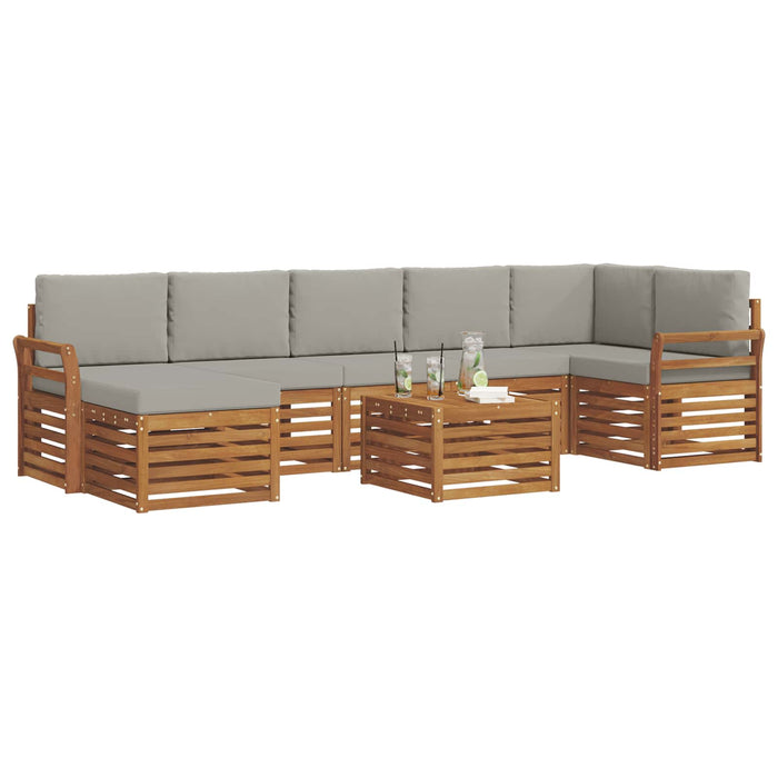 Set de canapele de exterior 8 pcs Gri natural și deschis - WALTI WALTI