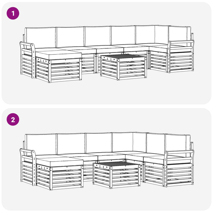 Set de canapele de exterior 8 pcs Gri natural și deschis - WALTI WALTI