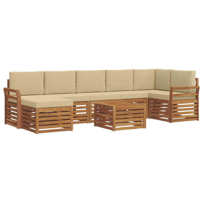 Set de canapele de exterior cu pernă 8 pcs Natural și Bej - WALTI WALTI