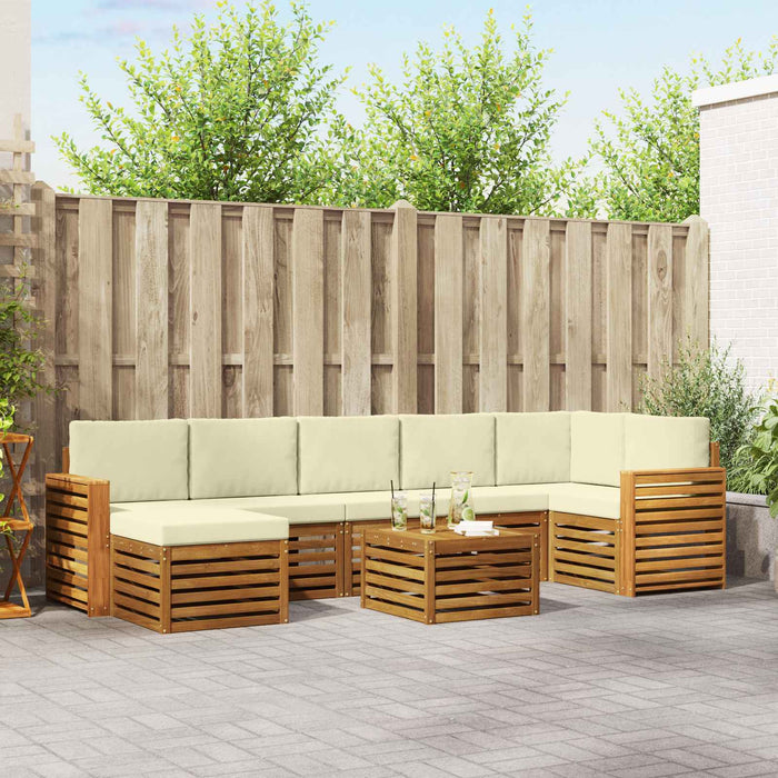 Set de canapele de exterior cu pernă 8 pcs Natural și Crem - WALTI WALTI