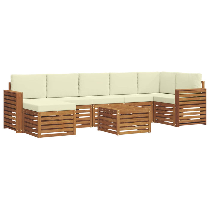 Set de canapele de exterior cu pernă 8 pcs Natural și Crem - WALTI WALTI