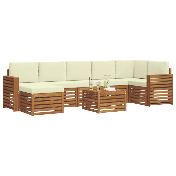 Set de canapele de exterior cu pernă 8 pcs Natural și Crem - WALTI WALTI