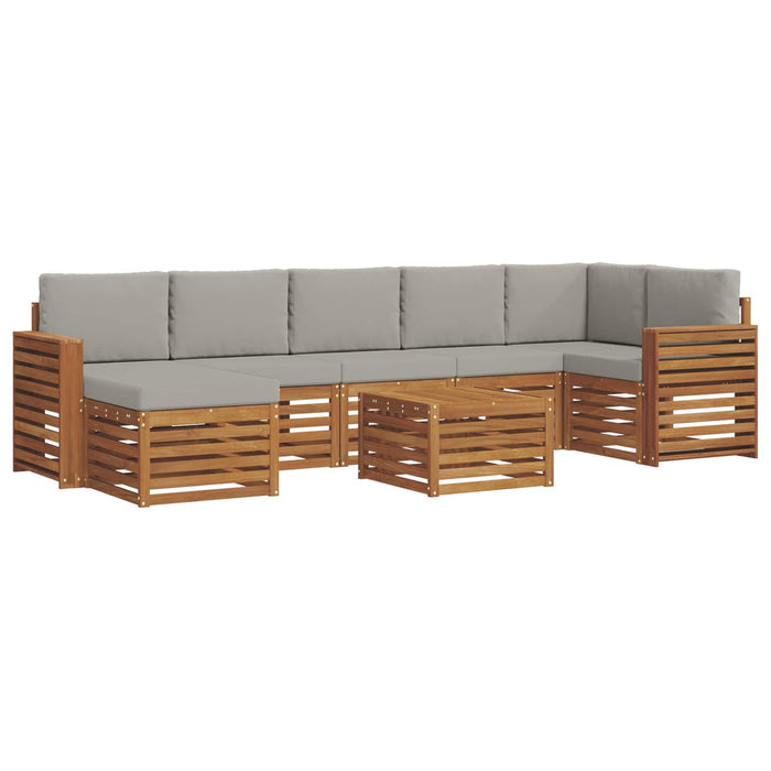 Set de canapele de exterior 8 pcs Gri natural și deschis - WALTI WALTI