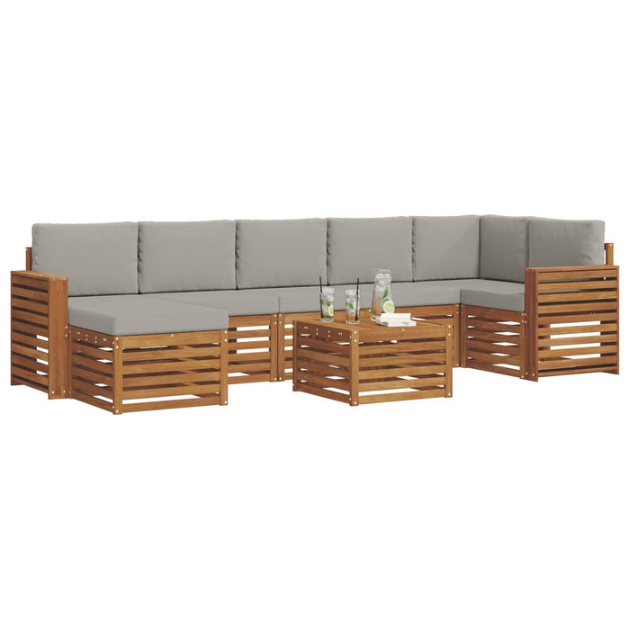 Set de canapele de exterior 8 pcs Gri natural și deschis - WALTI WALTI