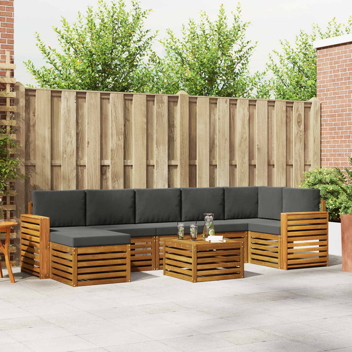 Set de canapele de exterior cu pernă 8 pcs Natural și Antracit - WALTI WALTI