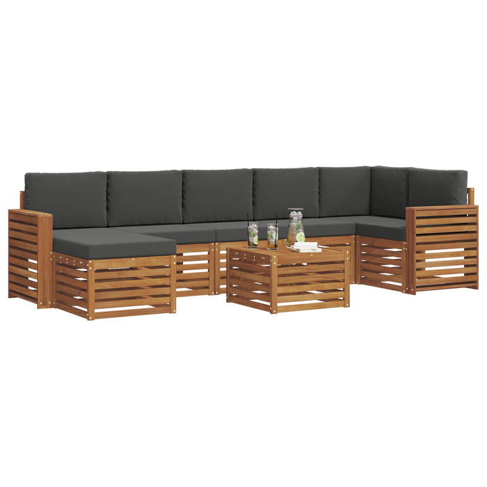 Set de canapele de exterior cu pernă 8 pcs Natural și Antracit - WALTI WALTI