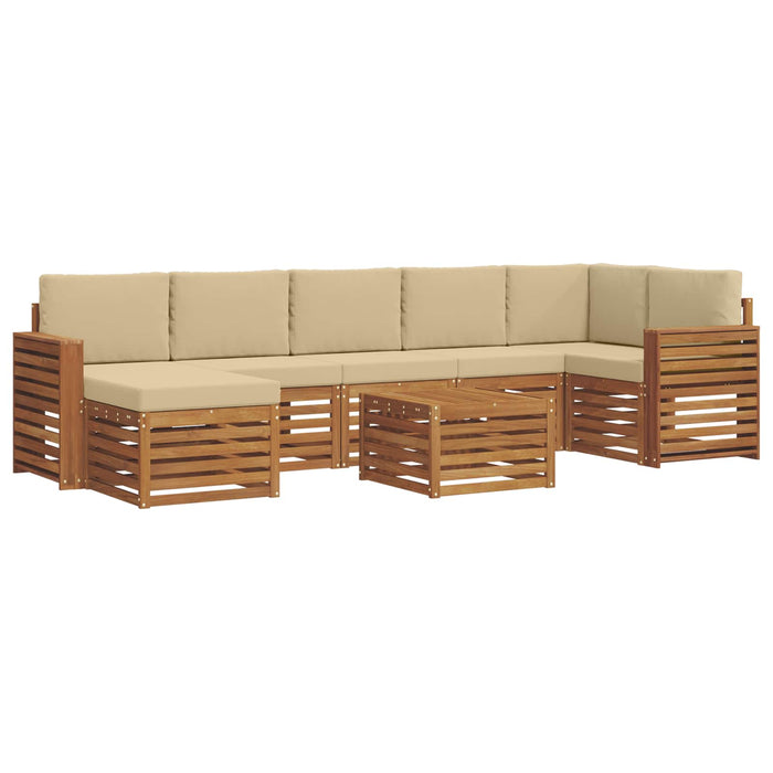 Set de canapele de exterior cu pernă 8 pcs Natural și Bej - WALTI WALTI