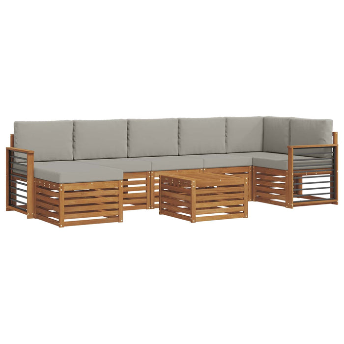 Set de canapele de exterior 8 pcs Gri natural și deschis - WALTI WALTI