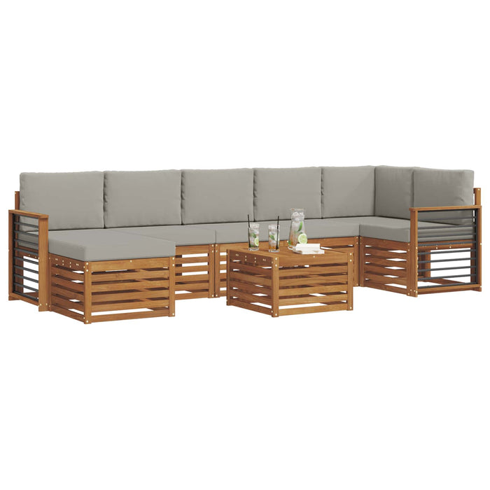 Set de canapele de exterior 8 pcs Gri natural și deschis - WALTI WALTI