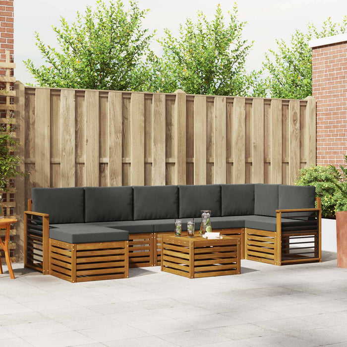 Set de canapele de exterior cu pernă 8 pcs Natural și Antracit - WALTI WALTI