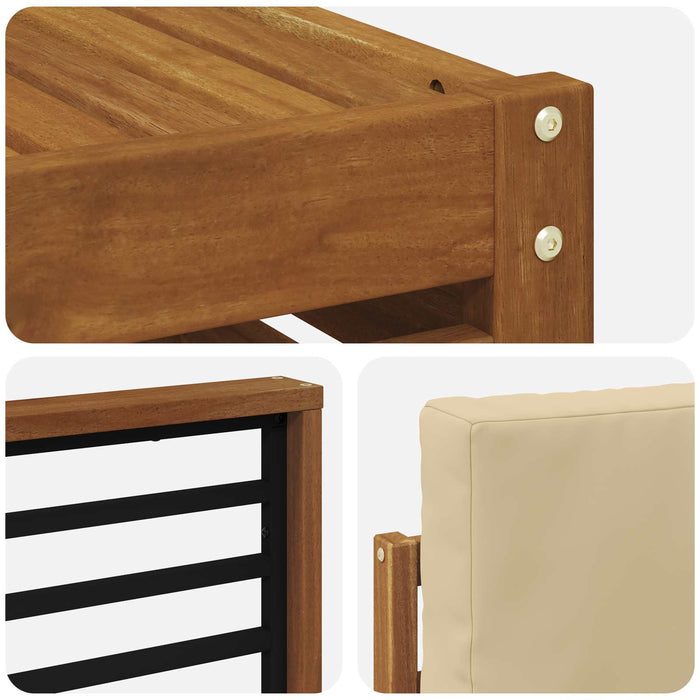 Set de canapele de exterior cu pernă 8 pcs Natural și Bej - WALTI WALTI