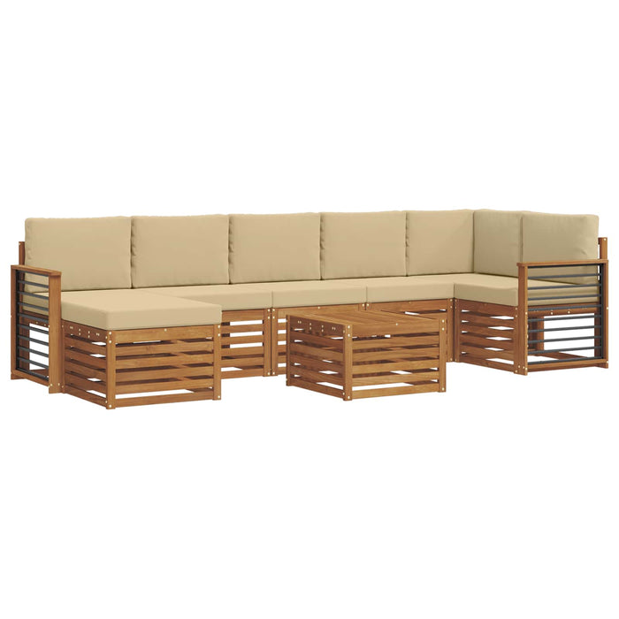 Set de canapele de exterior cu pernă 8 pcs Natural și Bej - WALTI WALTI