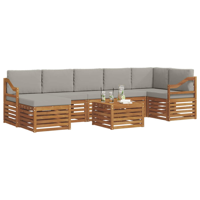 Set de canapele de exterior 8 pcs Gri natural și deschis - WALTI WALTI