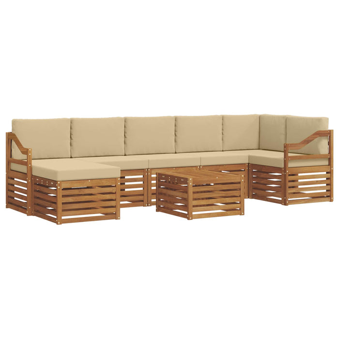 Set de canapele de exterior cu pernă 8 pcs Natural și Bej - WALTI WALTI