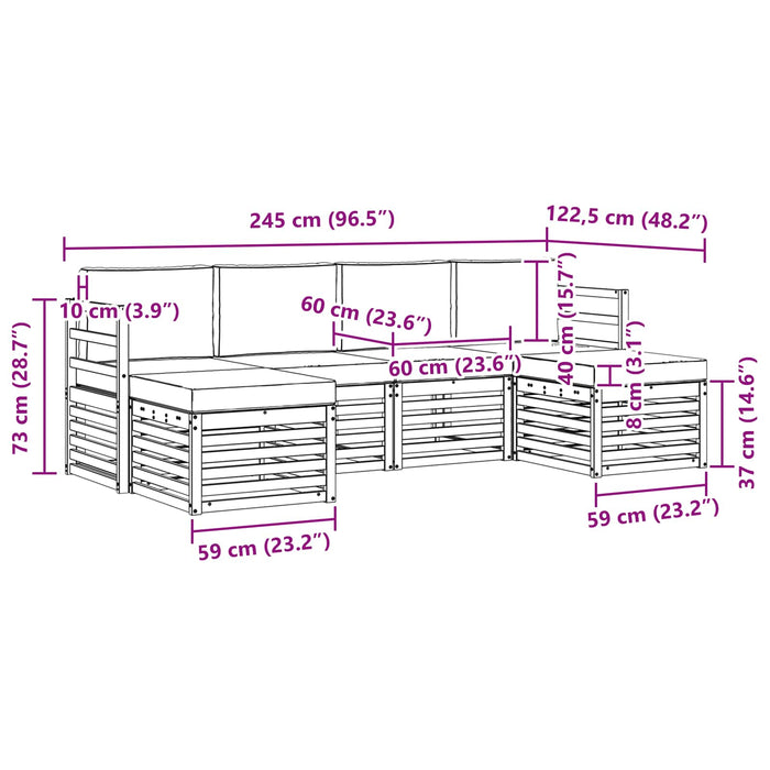 Seturi de canapele cu pernă 6 pcs Gri natural și deschis - WALTI WALTI