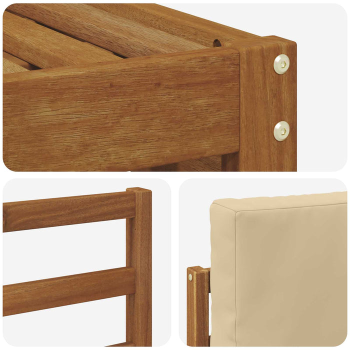 Seturi de canapele 6 pcs Natural și Bej Lemn Solid de Acacia - WALTI WALTI