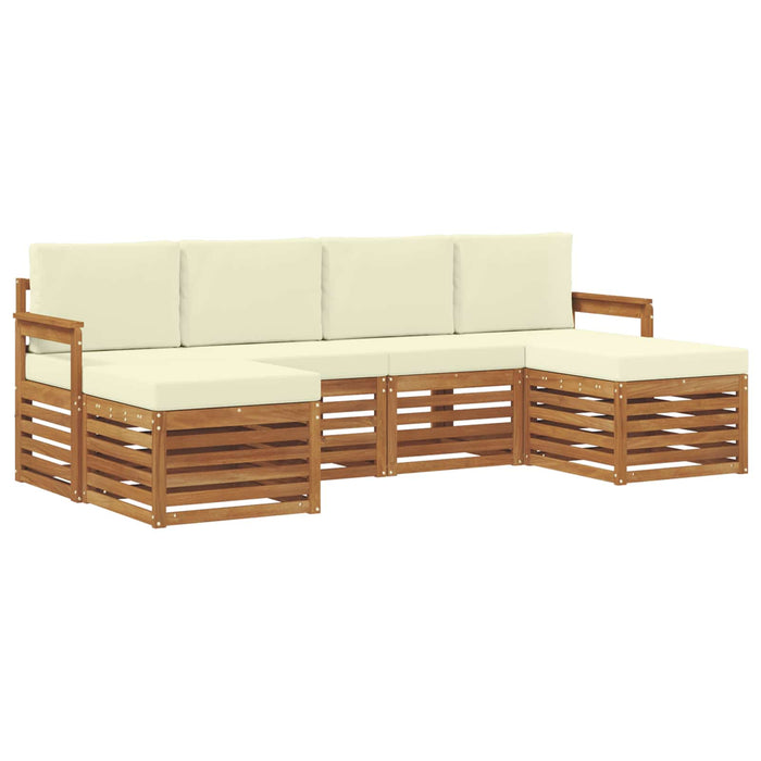Seturi de canapele 6 pcs Natural și Crem Lemn Solid de Acacia - WALTI WALTI