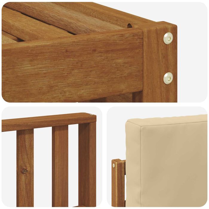 Seturi de canapele 6 pcs Natural și Bej Lemn Solid de Acacia - WALTI WALTI