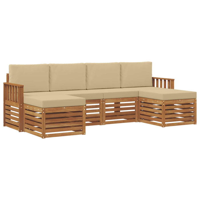 Seturi de canapele 6 pcs Natural și Bej Lemn Solid de Acacia - WALTI WALTI