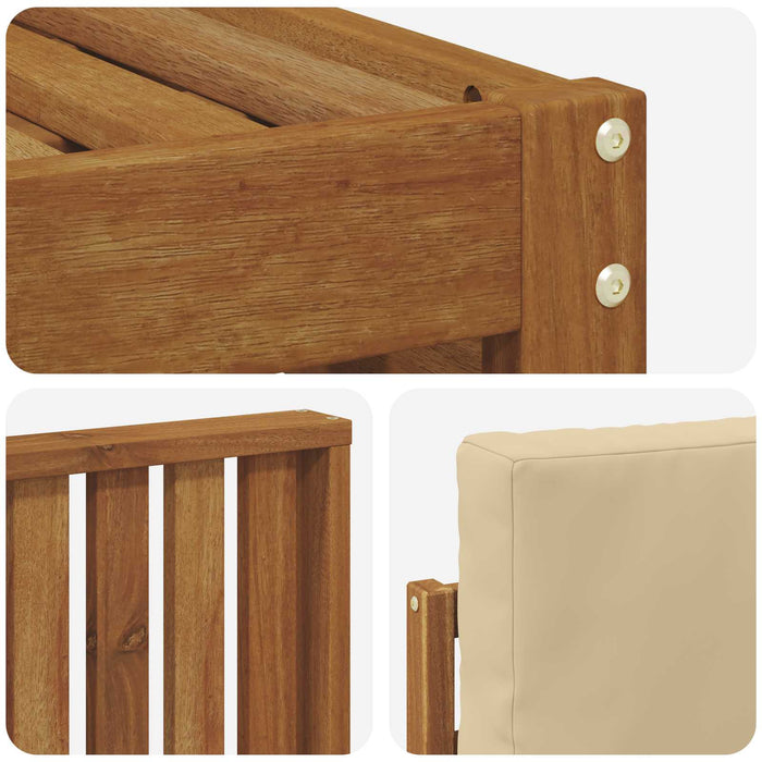 Seturi de canapele 6 pcs Natural și Bej Lemn Solid de Acacia - WALTI WALTI