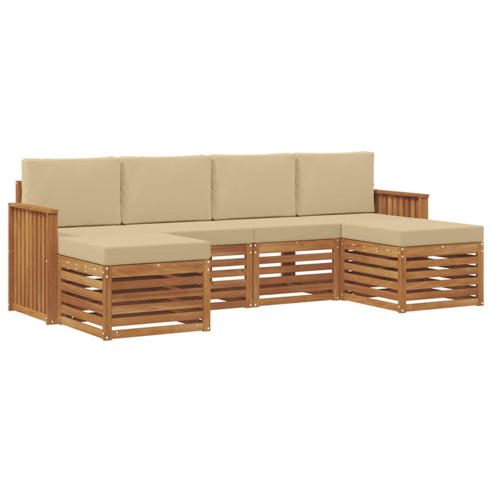 Seturi de canapele 6 pcs Natural și Bej Lemn Solid de Acacia - WALTI WALTI