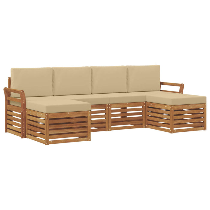 Seturi de canapele 6 pcs Natural și Bej Lemn Solid de Acacia - WALTI WALTI