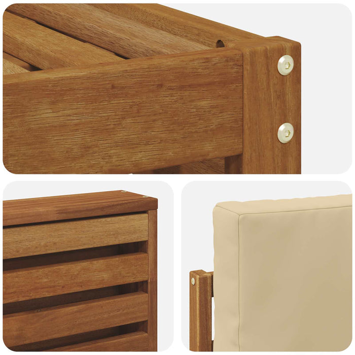 Seturi de canapele 6 pcs Natural și Bej Lemn Solid de Acacia - WALTI WALTI
