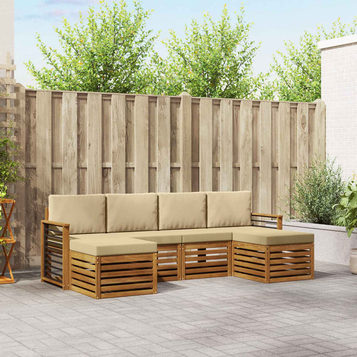 Seturi de canapele 6 pcs Natural și Bej Lemn Solid de Acacia - WALTI WALTI